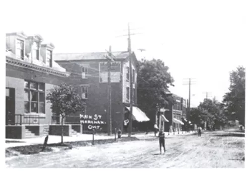 8 Main Street, Markham Village Post Office at left, M.1974 July 29