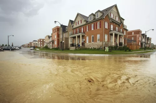 Floodwater on roadway