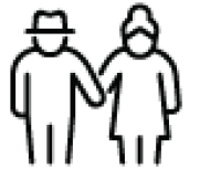 Icon of elderly couple holding hands.