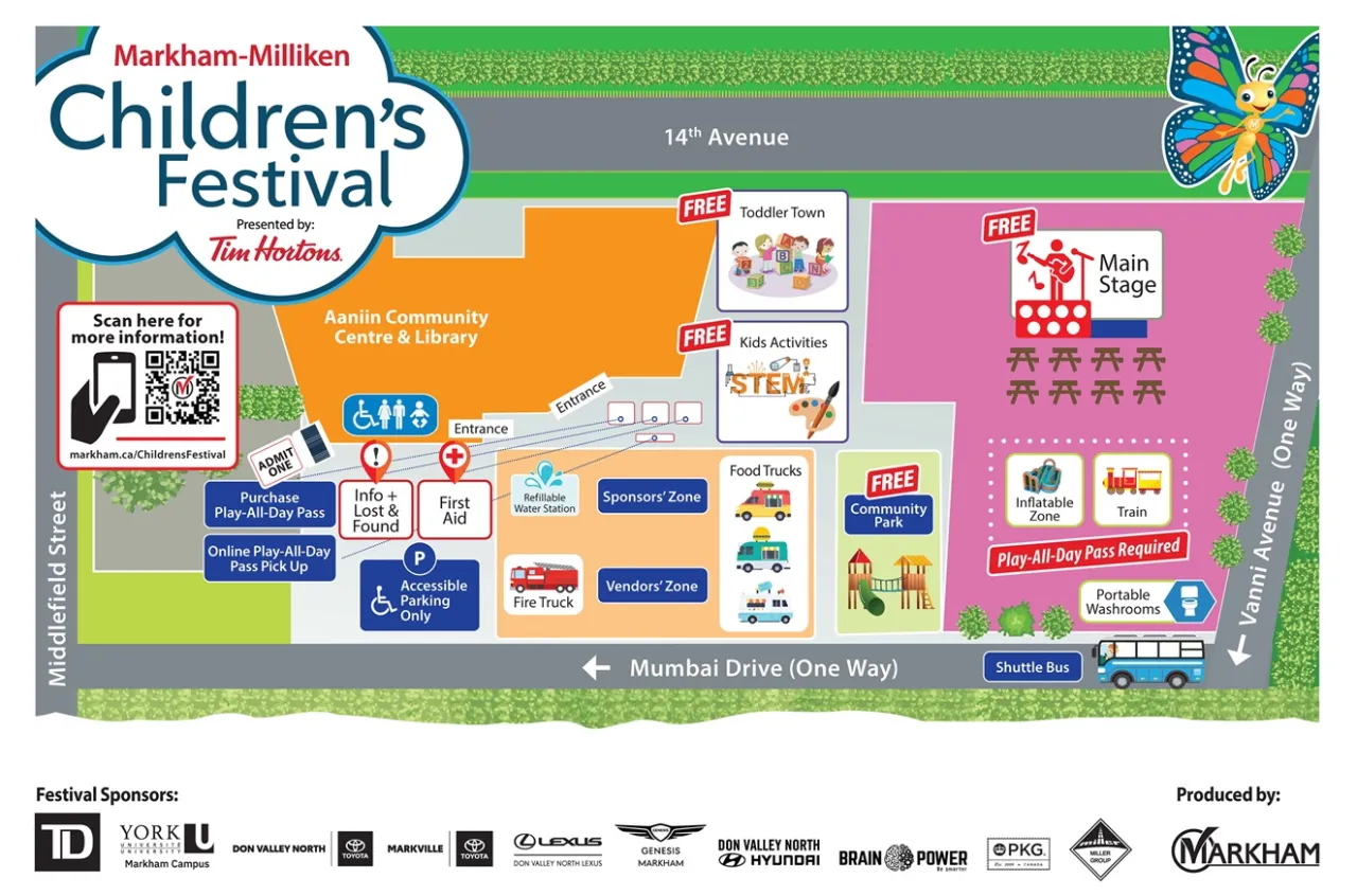 Map showing Children's Festival's event locations.