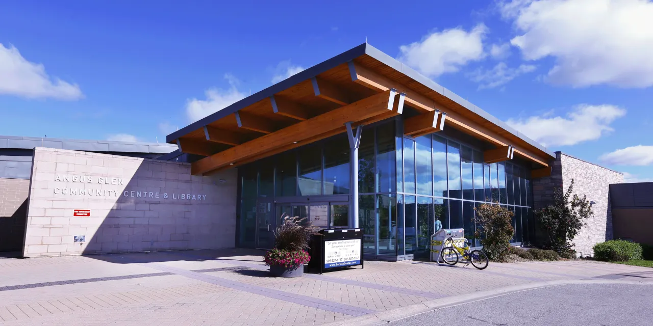 Exterior of Angus Glen Community Centre.