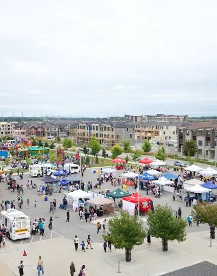 Arial photo of Markham-Milliken Children's Festival.