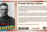 At 23, Private Harvey Milton Latimer enlisted in the 204th Battalion on April 13, 1916. He sailed to England aboard the SS Saxonia, arriving on April 7, 1917, and was deployed to the frontlines in France by May. Wounded in August 1917, he recovered and continued serving in France and Belgium until the war’s end. After returning to Unionville in 1919, he co-founded Latimer Bros. with his brother Wilbur, repairing and selling farm equipment, as well as Chevrolet and Oldsmobile vehicles. Learn More at Markham.