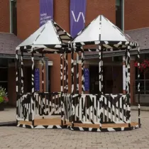 Decorated gazebo outside of Varley Art Gallary.