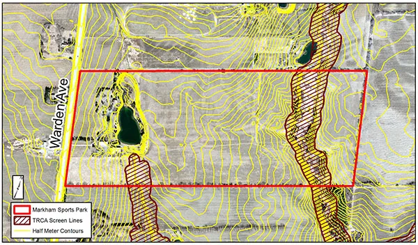 Markham Sports Park: Site Map (Topography and Natural Features)