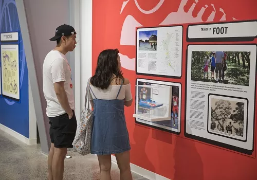 people viewing a information gallery