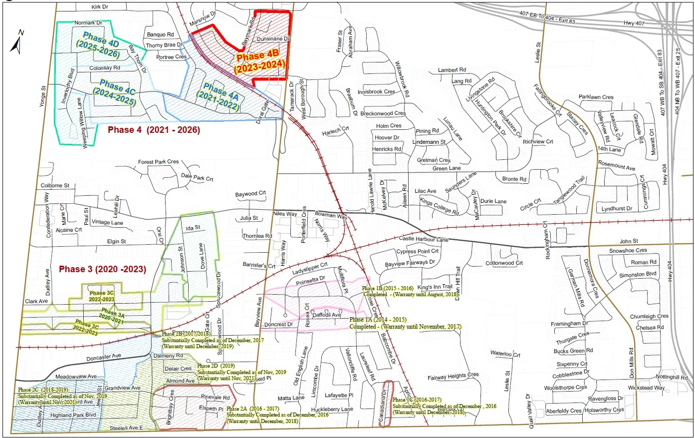 West Thornhill Flood Control Implementation Phases