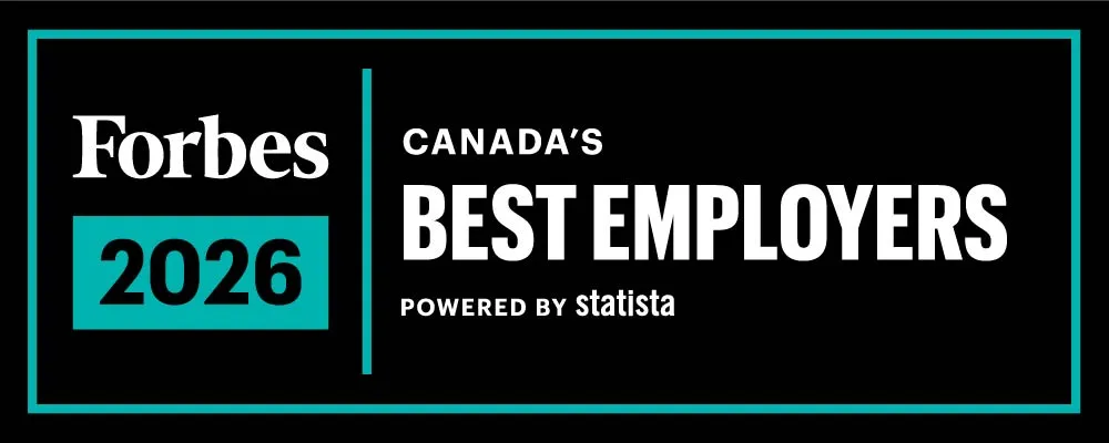 Forbes 2026 award. Text reads "Canada's best employers powered by statista."