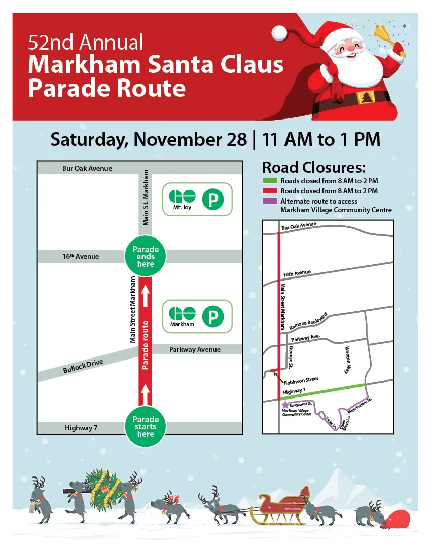 Map of 52nd Annual Santa Claus Parade