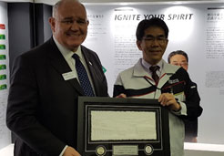 Mayor Frank Scarpitti & Mr. Mikihijo Kato, Corporate Office of NGK Mayor Frank Scarpitti & Mr. Mikihijo Kato,  Corporate Office of NGK